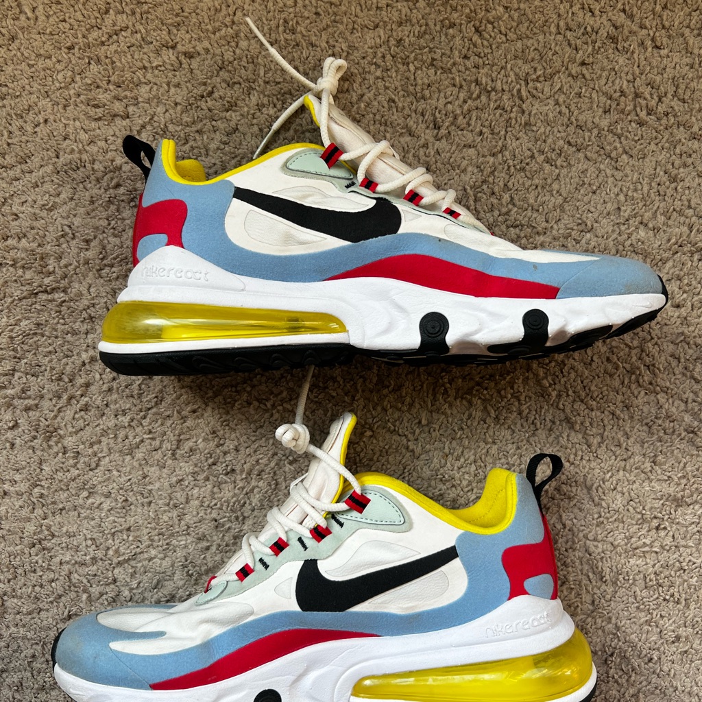 Nike Kids Sneakers In Red, Blue, And Yellow